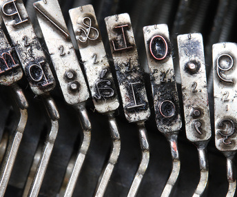 Schreibmaschine Lettertypen - Vorgänger der heutigen Tastatur